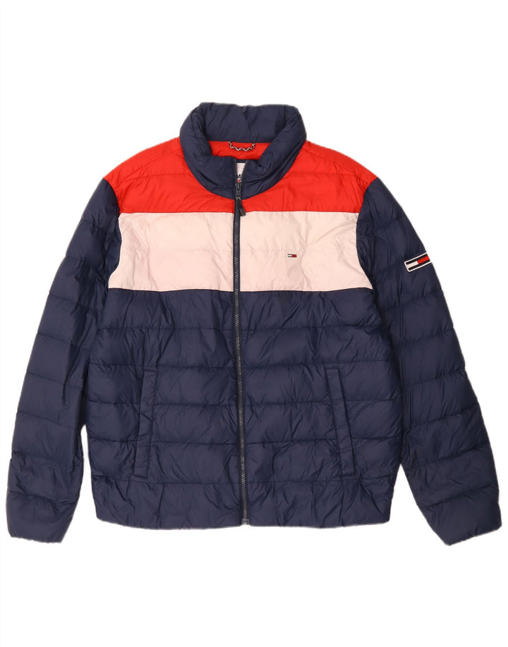 Tommy Hilfiger Polstret Herrejakke UK 44 2XL Blå Colourblock Polyamid
