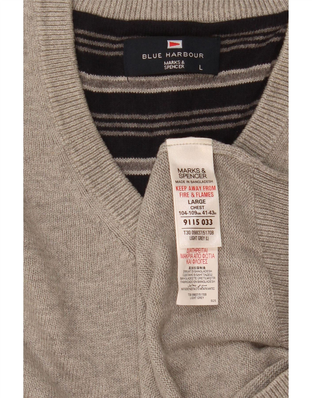Marks & Spencer Herre Blue Harbor Vest Tank Top Stor Grå Flecked Bomuld
