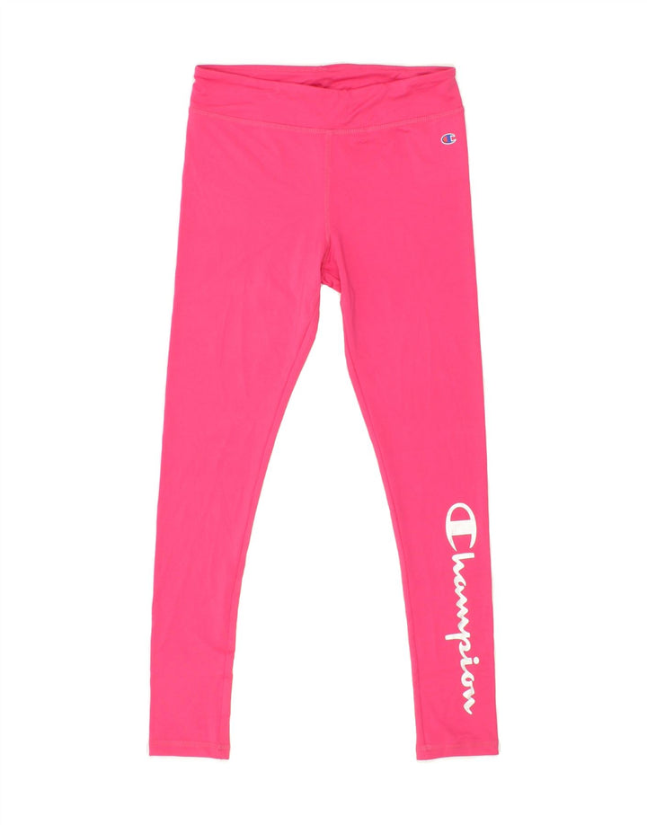 CHAMPION Girls Graphic Leggings 14-15 Years  Pink Polyester Vintage Champion and Second-Hand Champion from Messina Hembry 
