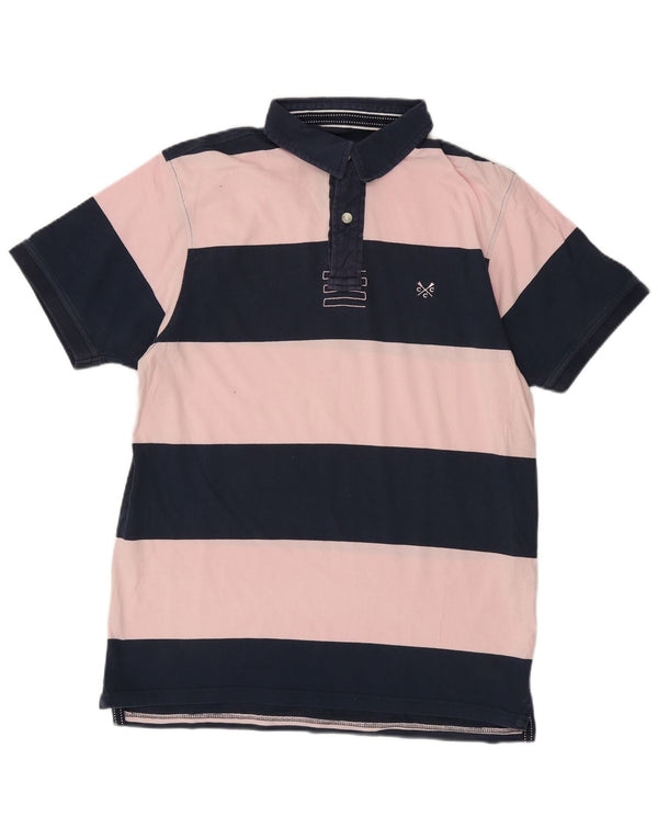 Besætningstøj Herre poloshirt Stor marineblå stribet bomuld