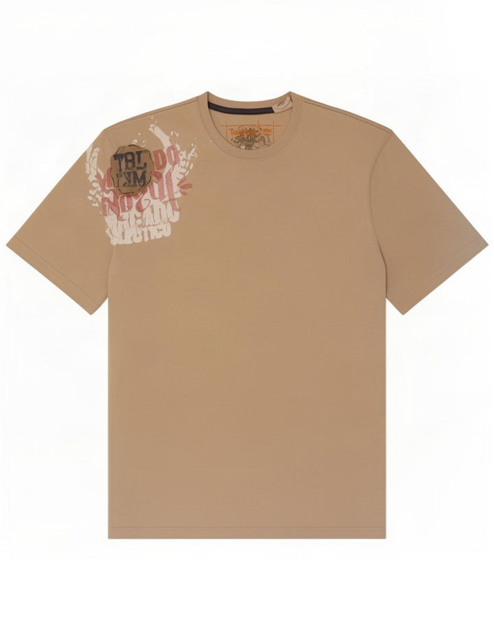Timberland Herre grafisk T-shirt Top Medium Beige Bomuld