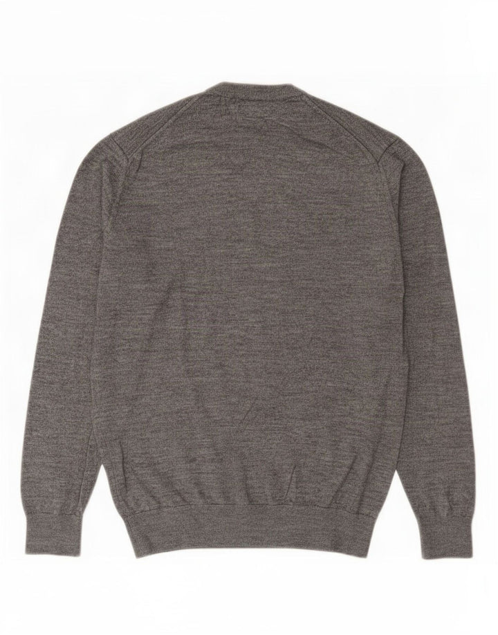Zara Herre Crew Neck Jumper Sweater Medium Grey Flecked Acryl