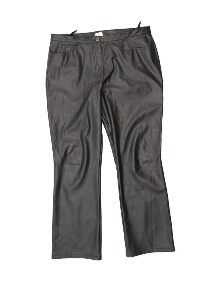 VINTAGE Womens Bootcut Casual Trousers IT 48 XL W38 L31 Black Polyester Vintage Vintage and Second-Hand Vintage from Messina Hembry 