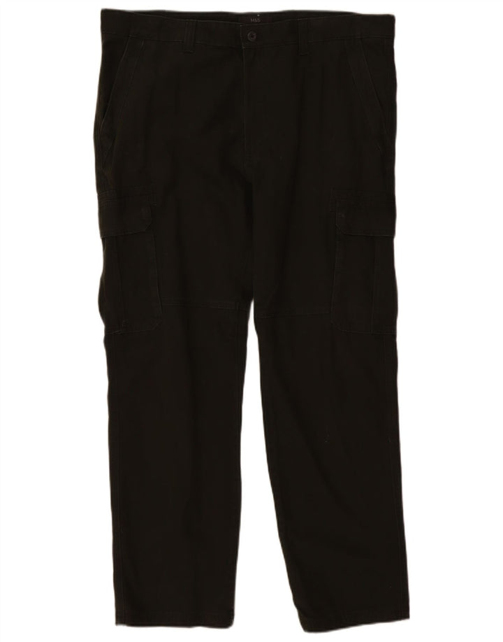Marks & Spencer Straight Cargo-bukser til mænd W40 L31 Khaki Bomuld