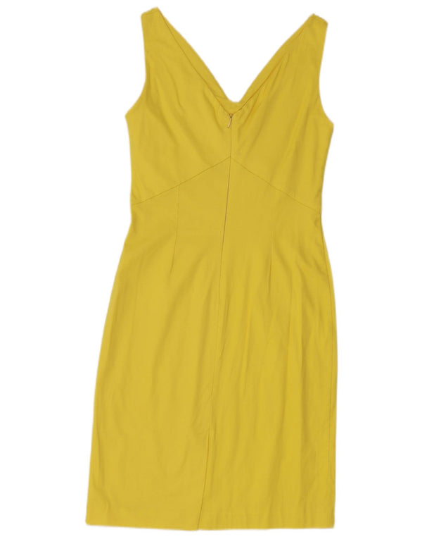 Sandro Ferrone Dame Sleeveless Sheath Dress UK 8 Small Yellow