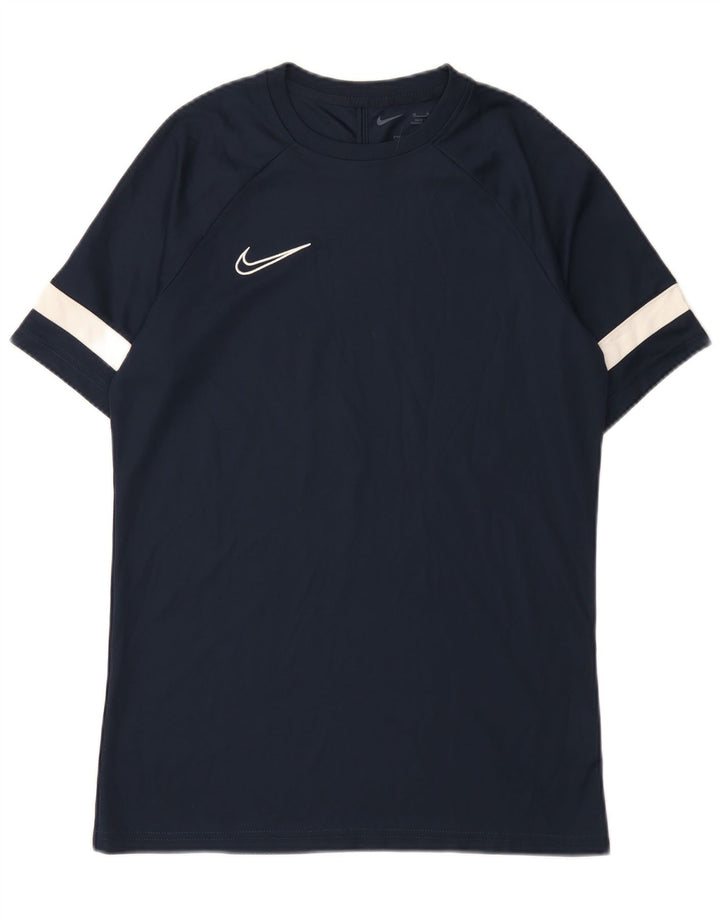 Nike Herre Dri Fit T-shirt Top Medium Marineblå Colourblock Polyester