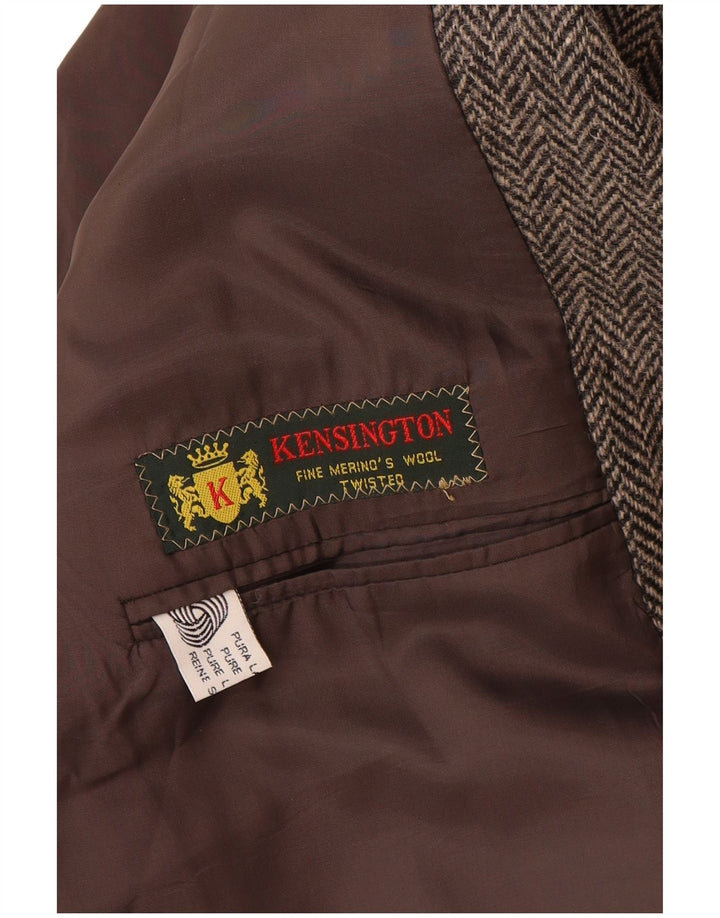 Giole Herre 2-knaps blazerjakke IT 56 3XL grå sildebens jomfruuld