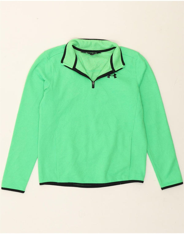 Under Armour Boys Loose Fit Fleecetrøje med lynlåshals 11-12 år Stor Grøn