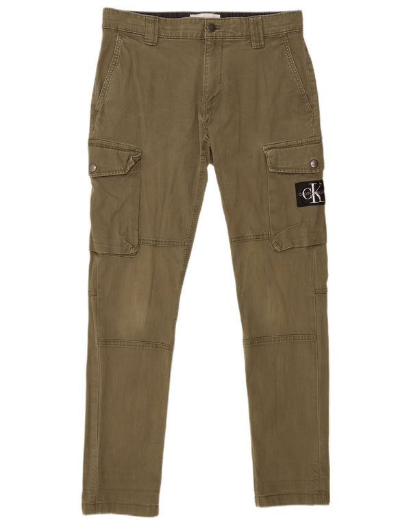 CALVIN KLEIN Herre Slim Cargo Bukser W29 L29 Khaki Bomuld