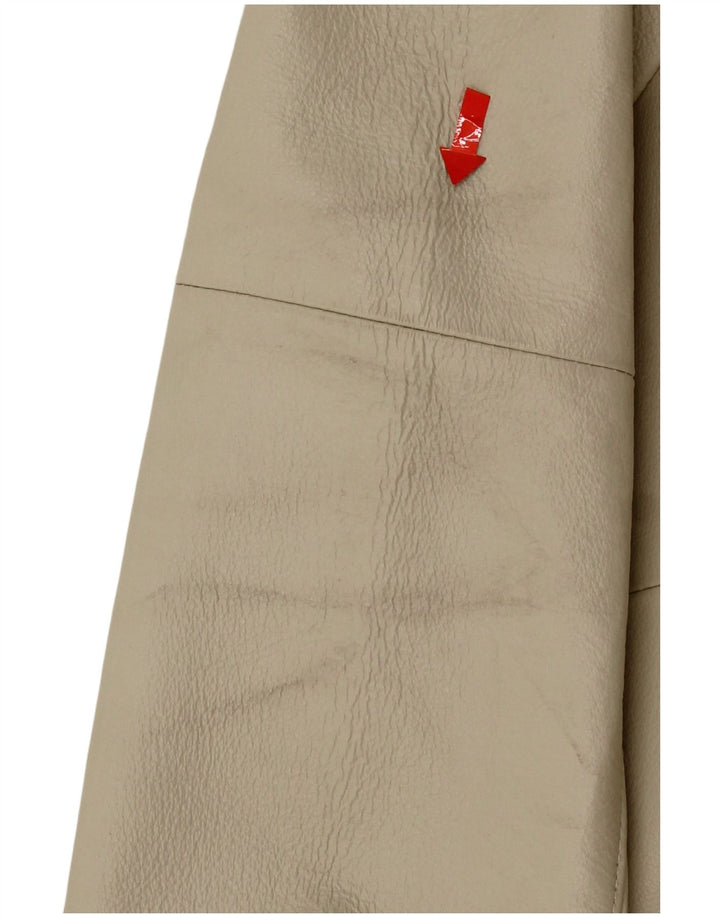 Vintage læderfrakke til kvinder UK 12 Medium Beige Læder