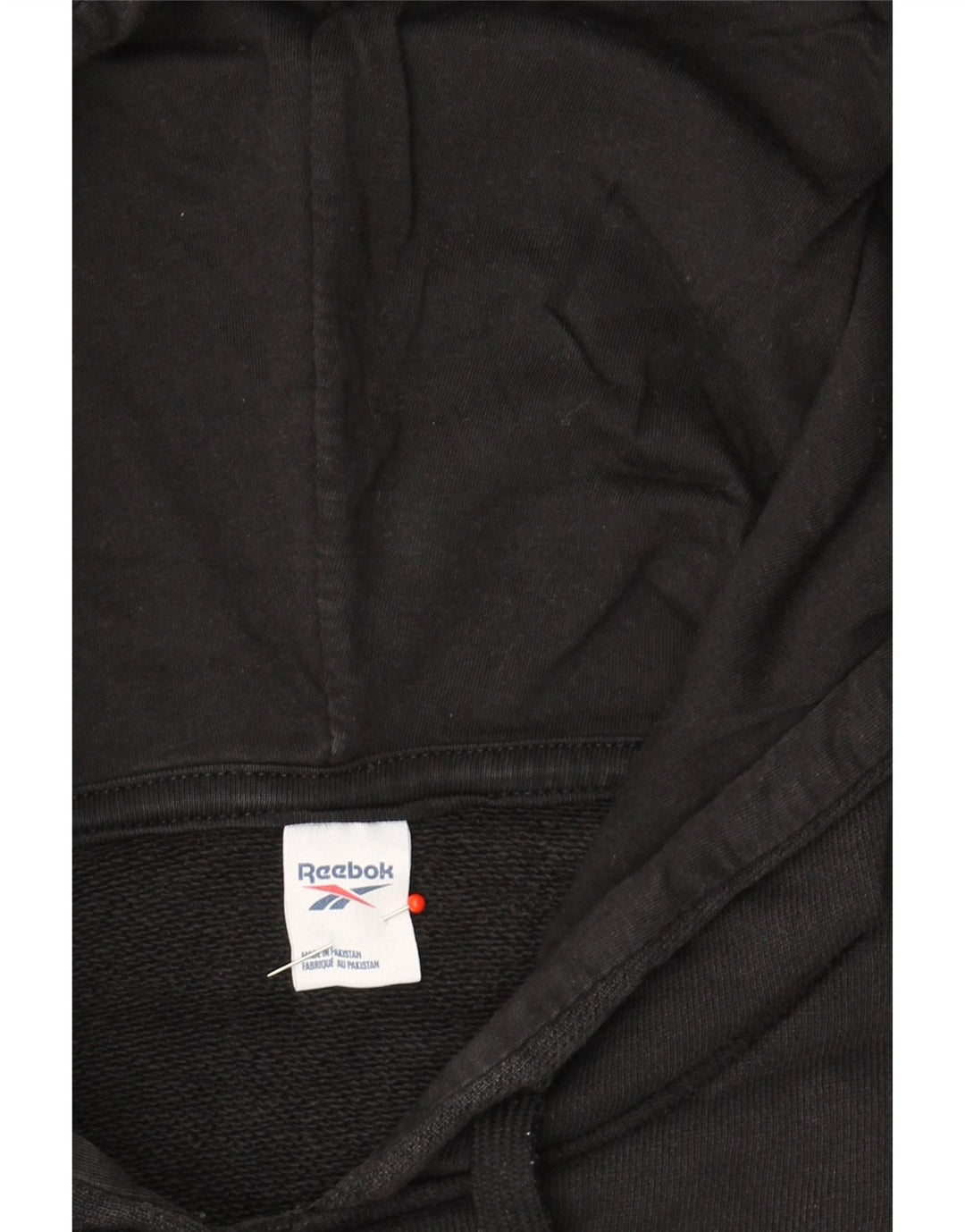REEBOK Mens Graphic Hoodie Jumper Large Black Vintage Reebok and Second-Hand Reebok from Messina Hembry 