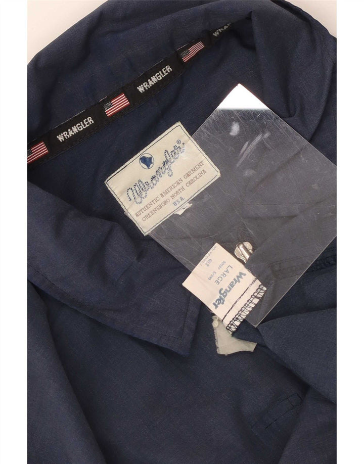 Wrangler Herre Grafisk Bomber Jacket UK 40 Large Navy Blue Polyester