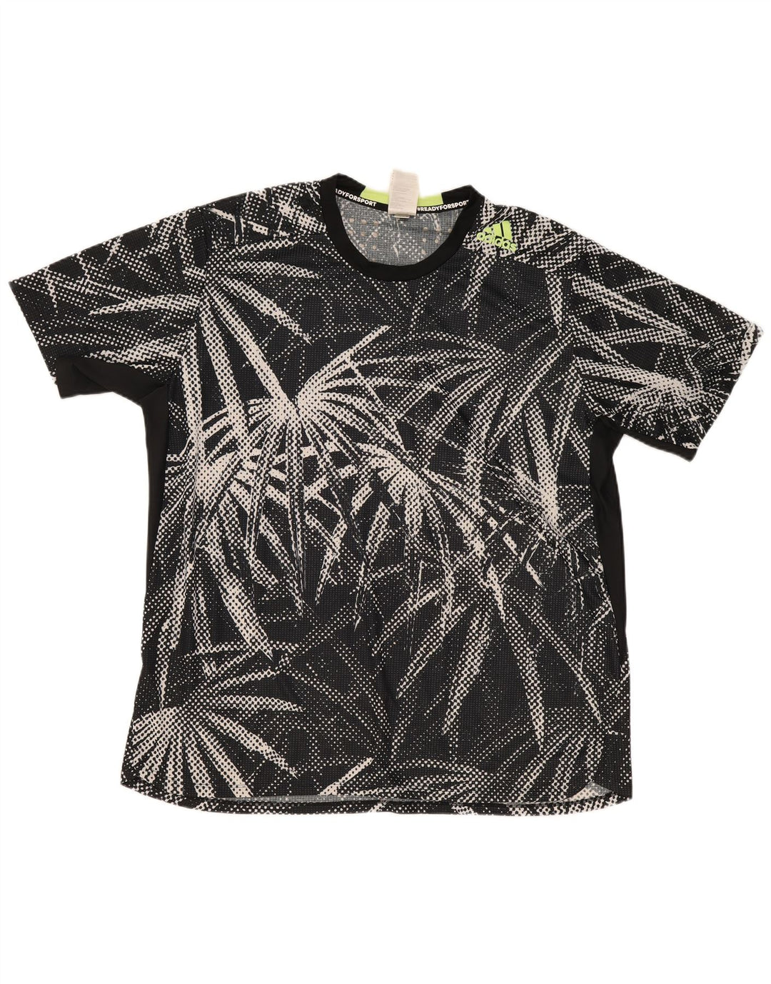 Adidas Herre T-Shirt Top 2XL Sort Blomster Polyester