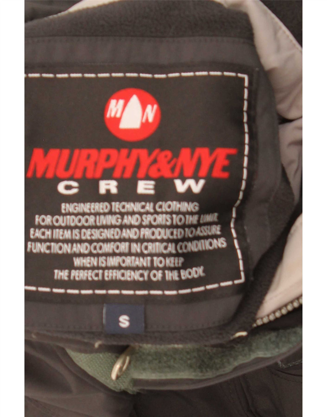 Murphy & Nye Herre Loose Fit Graphic Windbreaker Jacket UK 36 Small Black