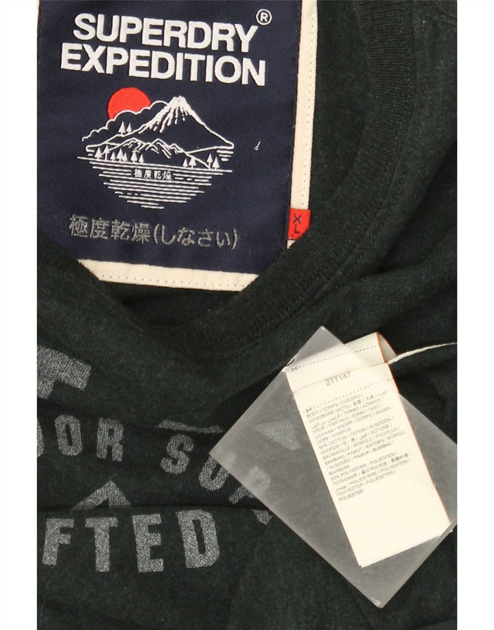 Superdry Herre grafisk top langærmet XL grøn bomuld