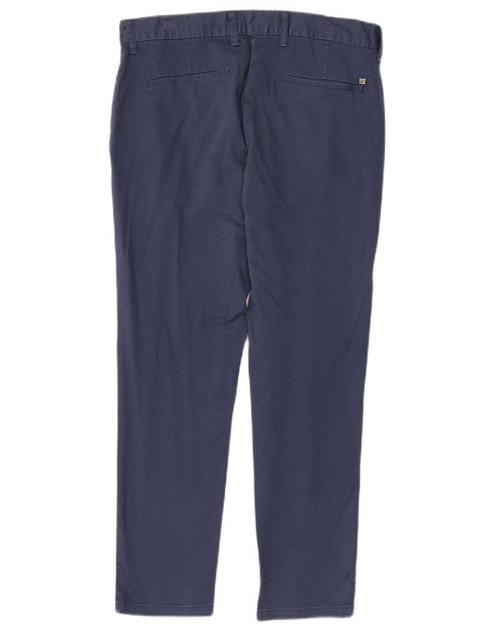 Zara Herre Slim Chino Bukser EU 40 Medium W31 L28 Marineblå Bomuld