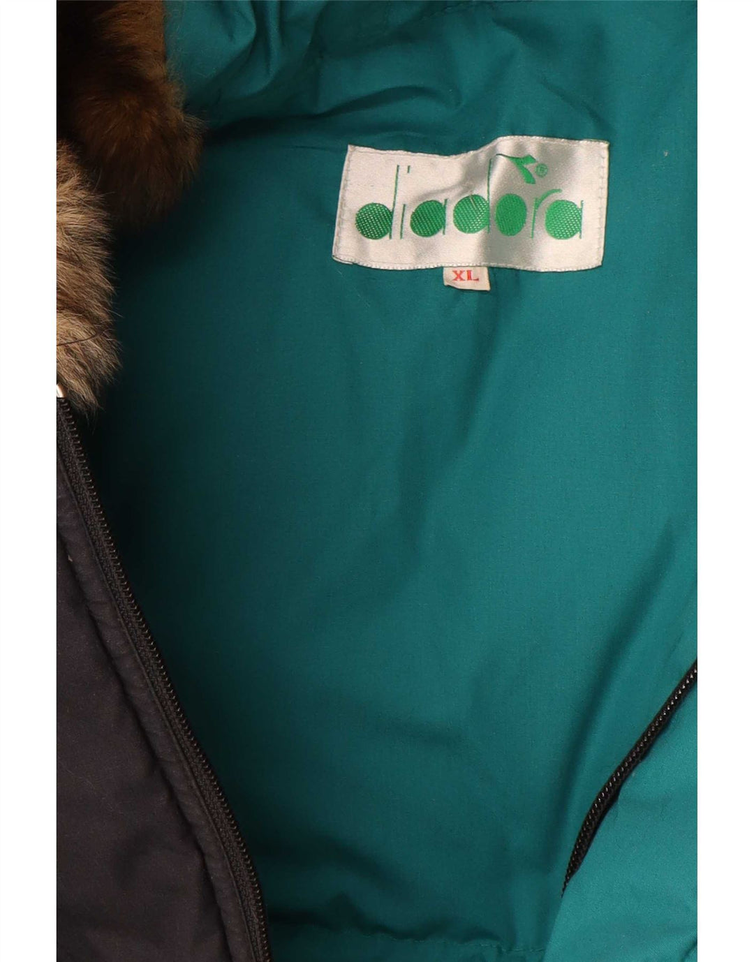 Diadora Herre hættepolstret jakke UK 42 XL Sort Polyester