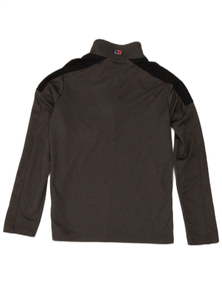 Berghaus Boys Pullover med lynlås-hals træningsdragt Top 11-12 år Grå Colourblock