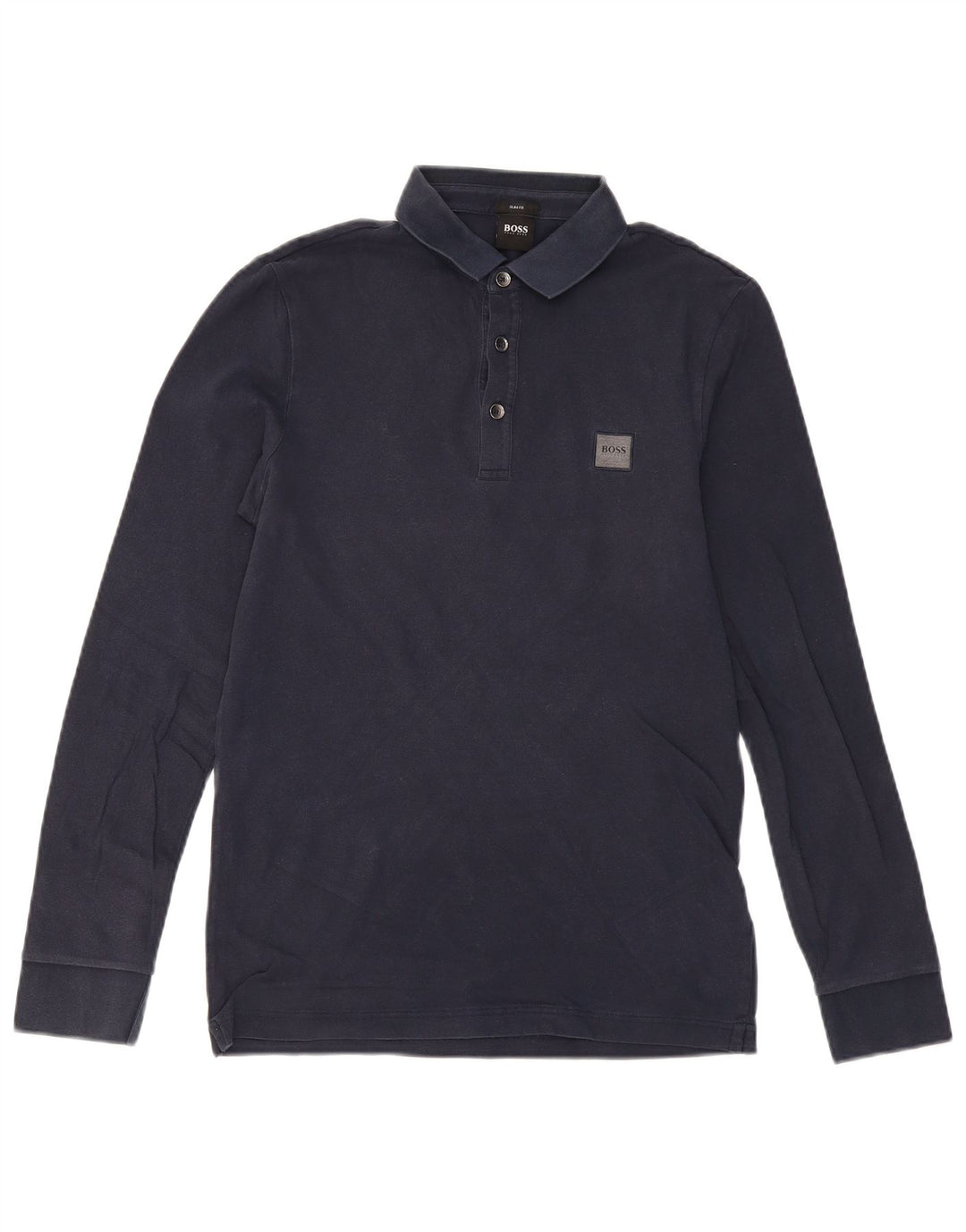 HUGO BOSS Herre Slim Fit Langærmet Polo Shirt Medium Navyblå Bomuld