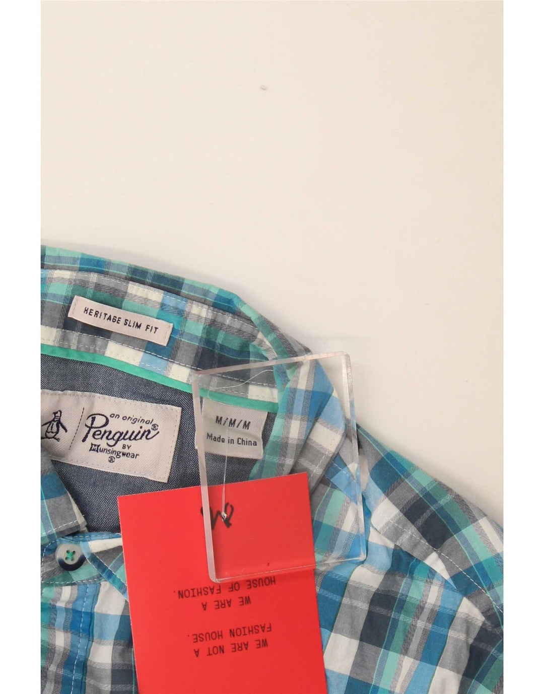 Penguin Heritage Slim Fit Skjorte Medium Blue Check