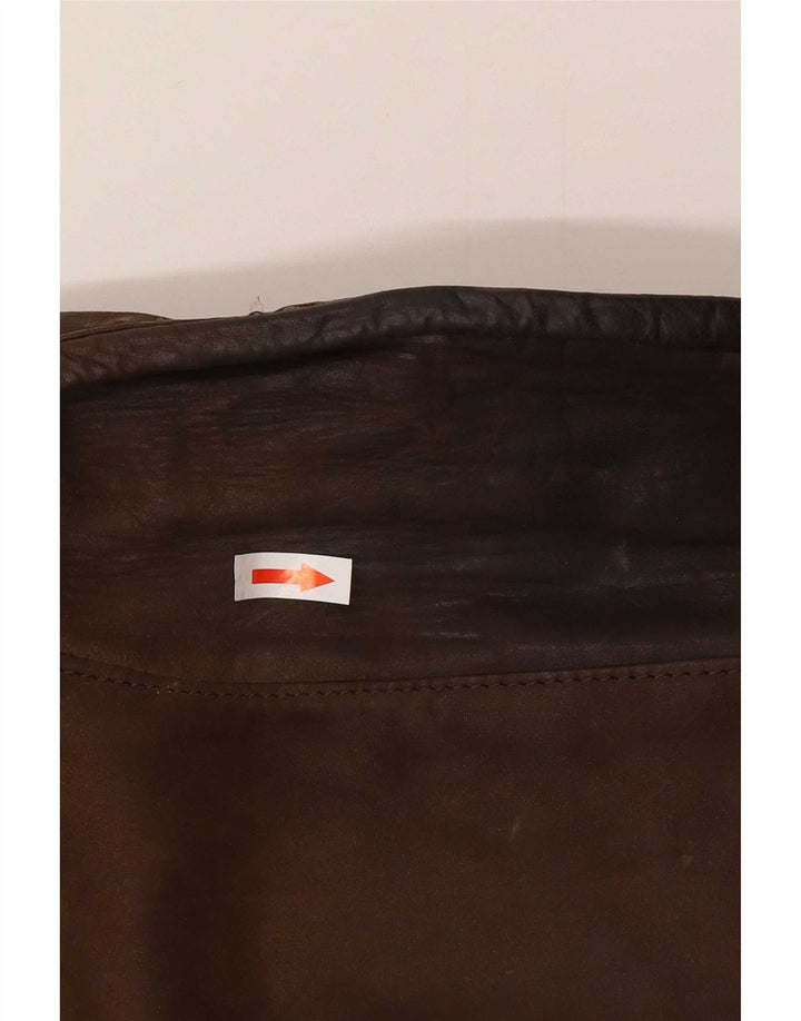 Vintage Herre Bomber Læderjakke UK 42 XL Brun