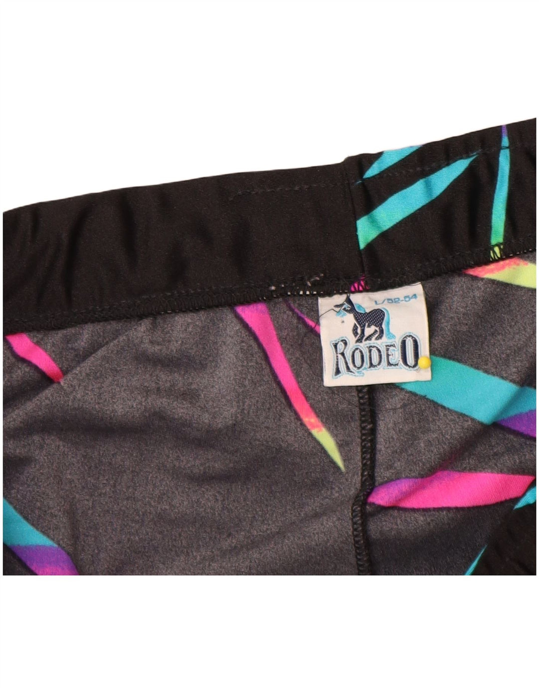 Rodeo Womens Leggings UK 14 Stor sortstribet nylon
