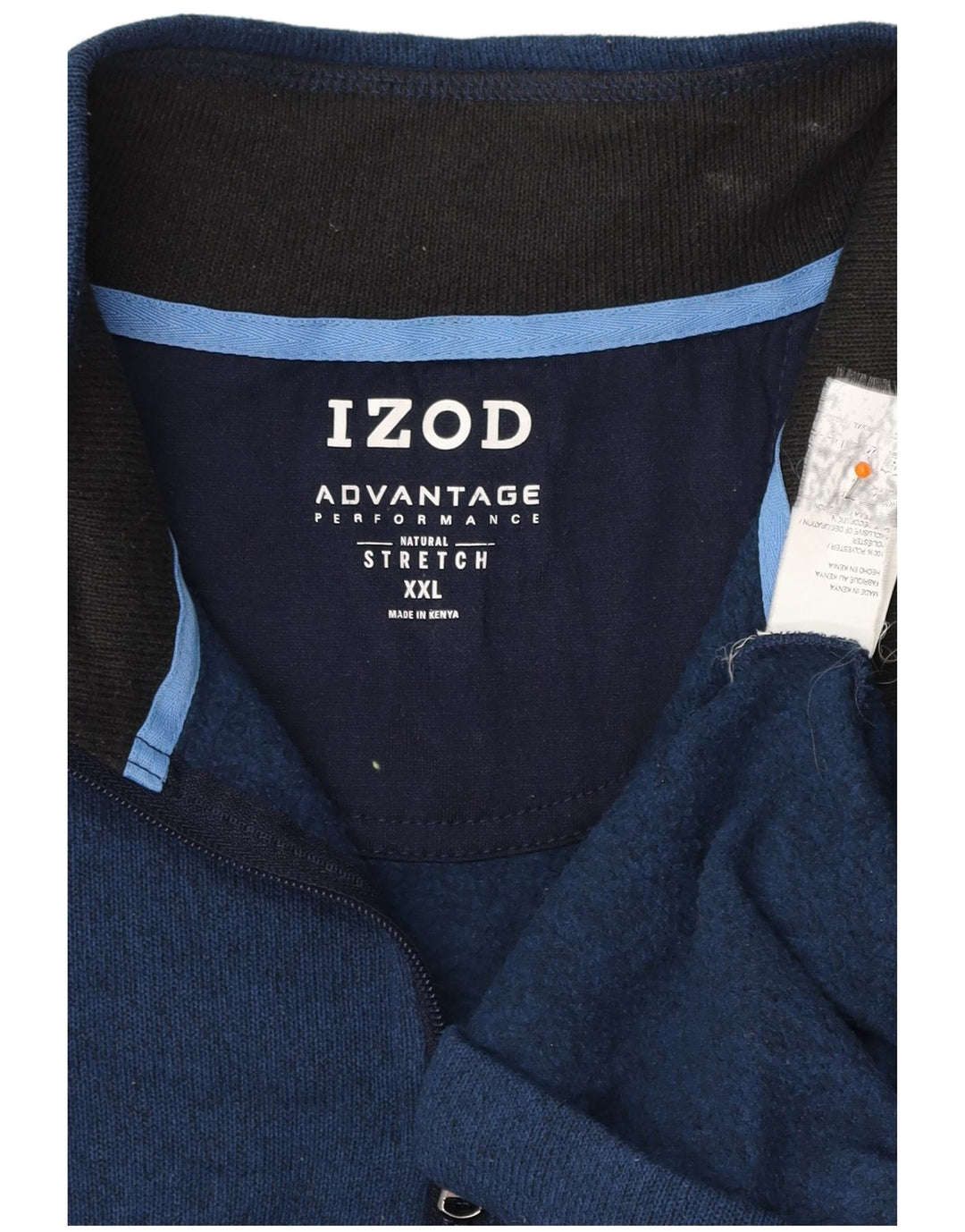 IZOD Sweatshirt med lynlås til mænd 2XL Marineblå Flecked Polyester