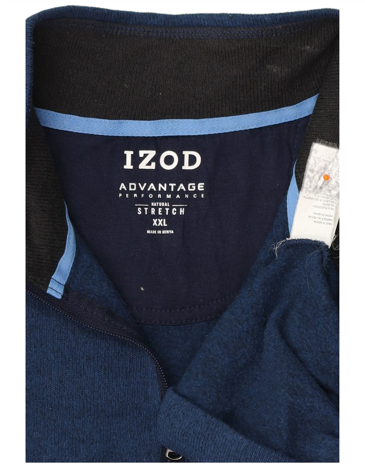 IZOD Sweatshirt med lynlås til mænd 2XL Marineblå Flecked Polyester