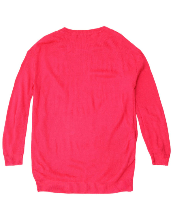 Marks & Spencer Kvinders Grafisk Jumper Kjole UK 14 Medium Pink Christmas