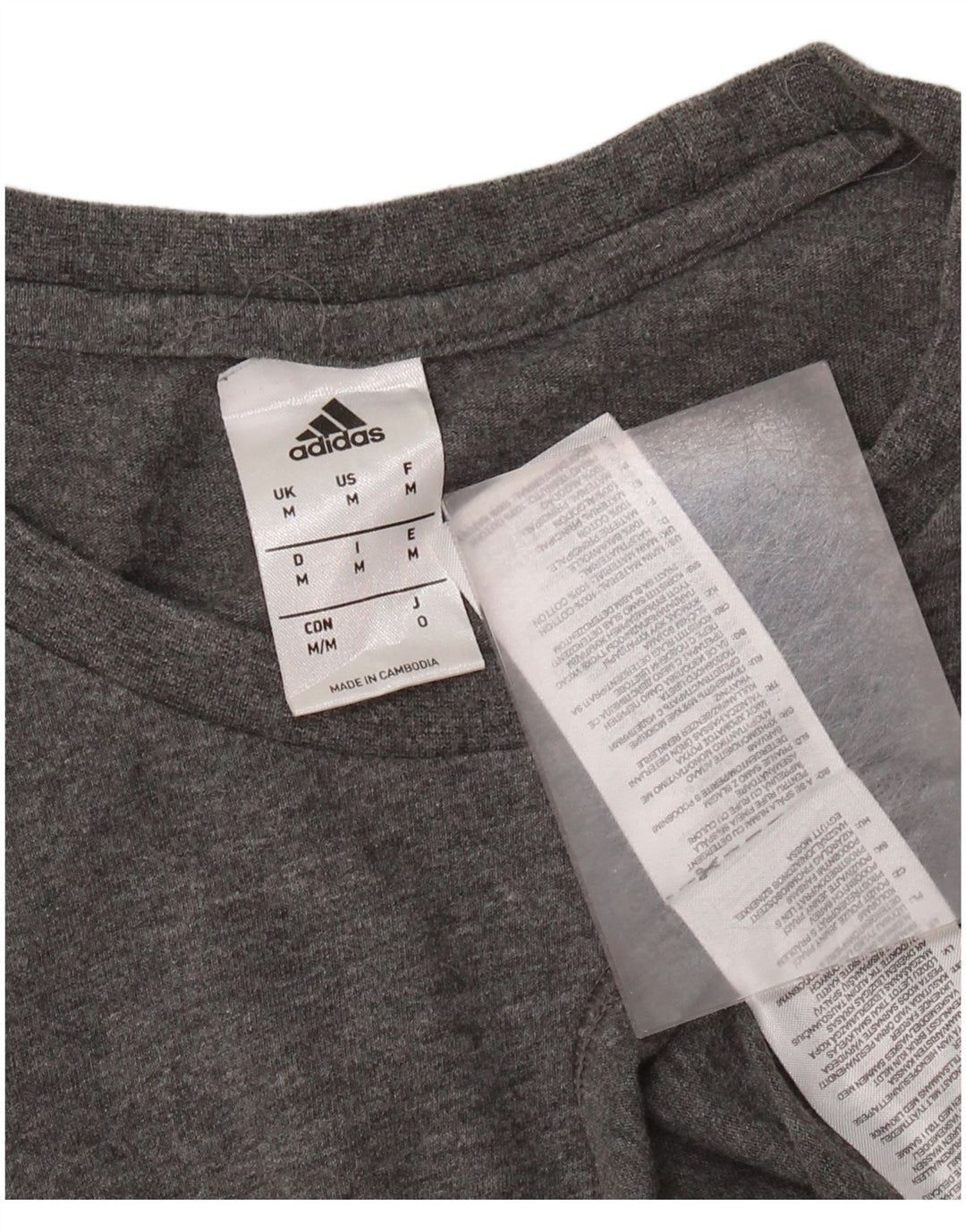 ADIDAS T-shirt top mellem grå bomuld til mænd