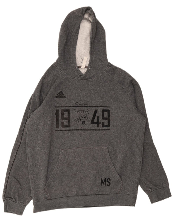 Adidas Grafisk hættetrøje til mænd, stor grå flækket bomuld
