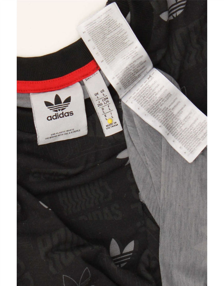 Adidas Grafisk T-shirt top til mænd, stor sort polyester