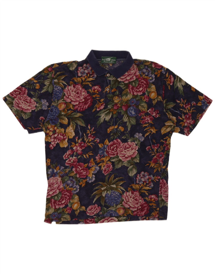 Henry Cottons Poloskjorte til mænd Medium Navy Blue Floral