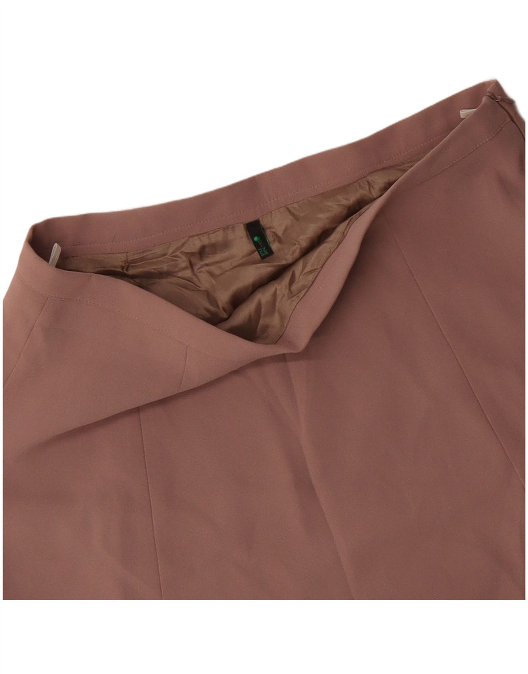 BENETTON Dame A-Line nederdel UK 14 Large W34 Pink Floral Polyester