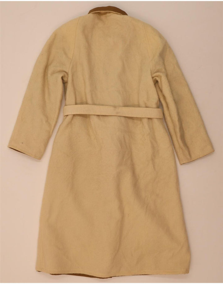 Vintage vendbar overfrakke til kvinder IT 42 Medium Beige Bomuld