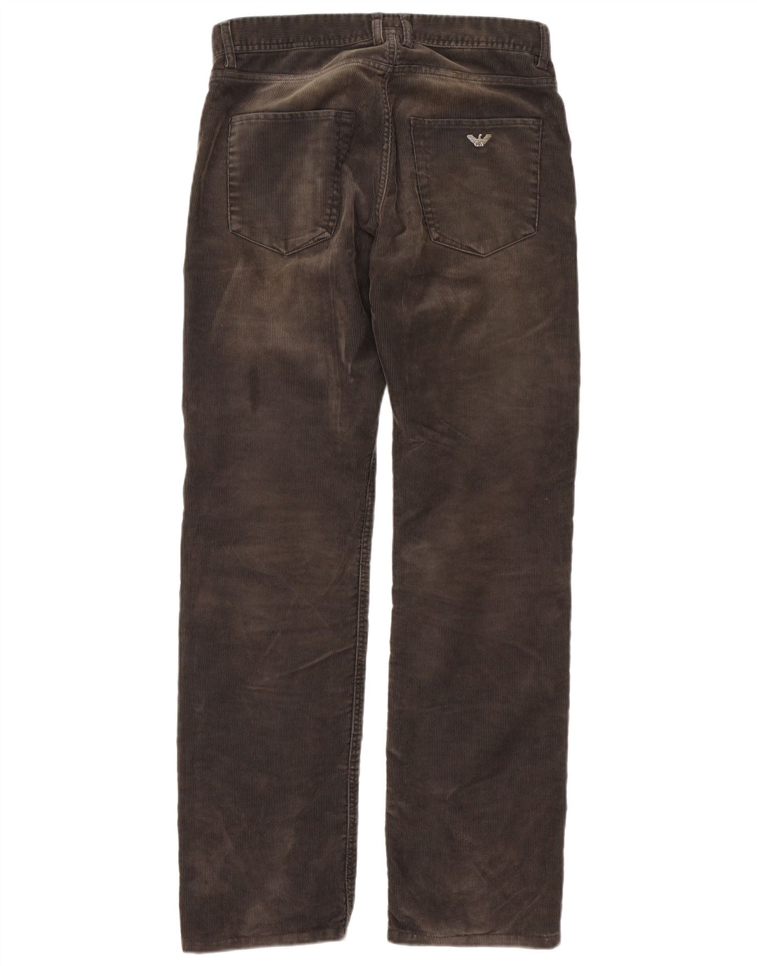 Armani lige fløjlsbukser til mænd W32 L34 brun polyester