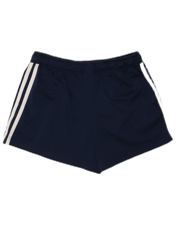 Adidas sportsshorts til kvinder UK 10 Små marineblå stribet polyester