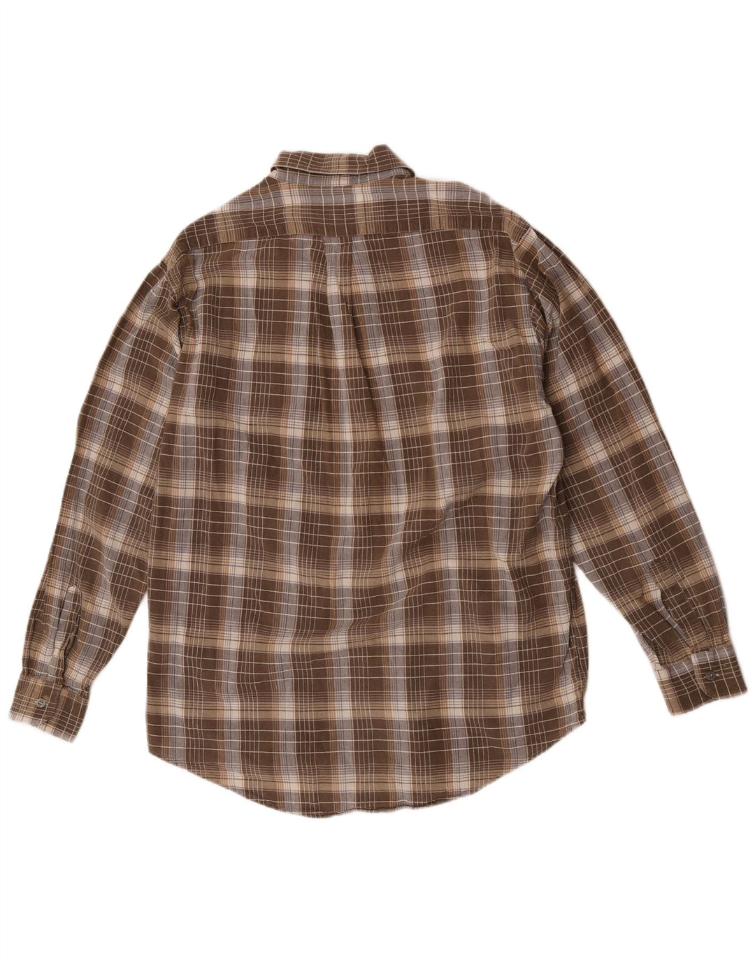 Trussardi herre flannelskjorte XL brun ternet bomuld