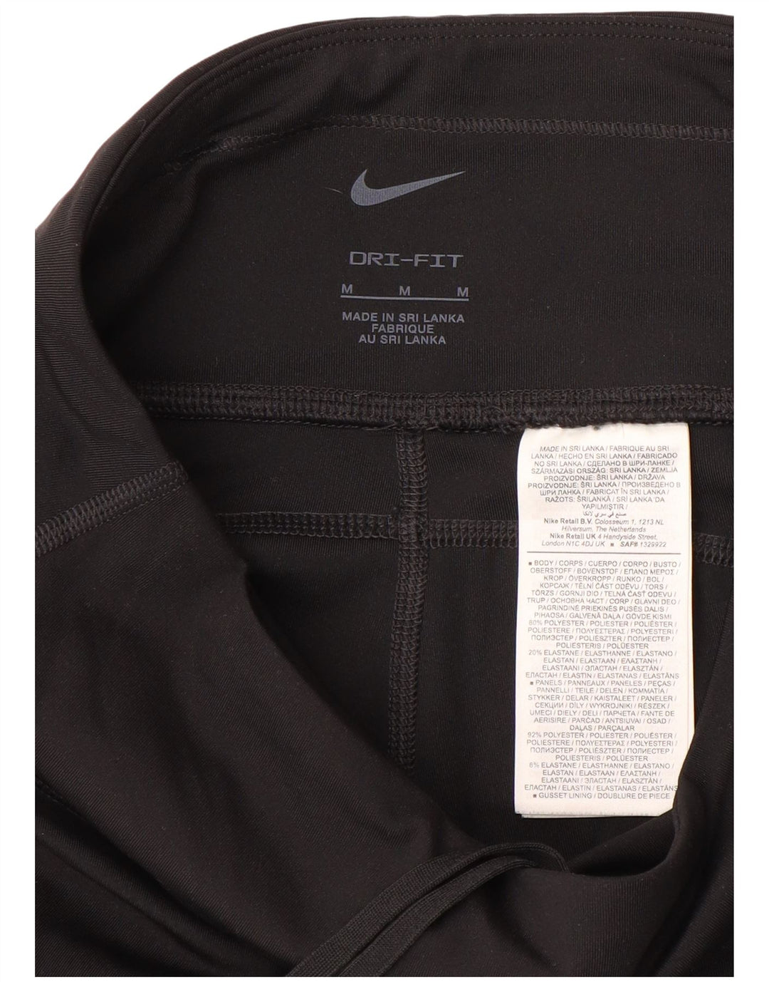 Nike Dame Dri Fit Capri Leggings UK 14 Medium Sort Polyester