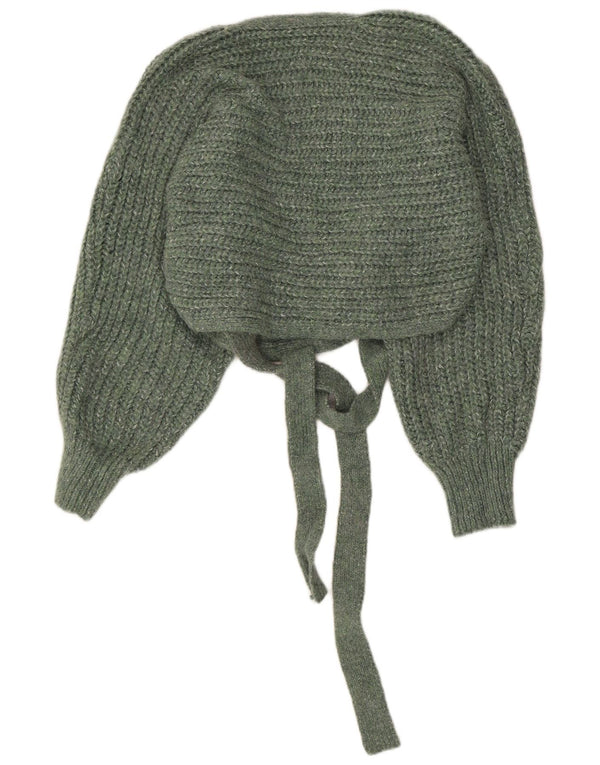 Zara Womens Crop Wrap Cardigan Sweater UK 16 Large Green Flecked Acryl