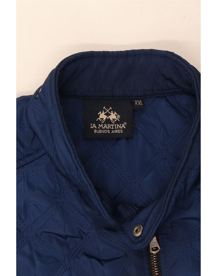 LA MARTINA Dame grafisk quiltet jakke UK 20 2XL Navy Blue