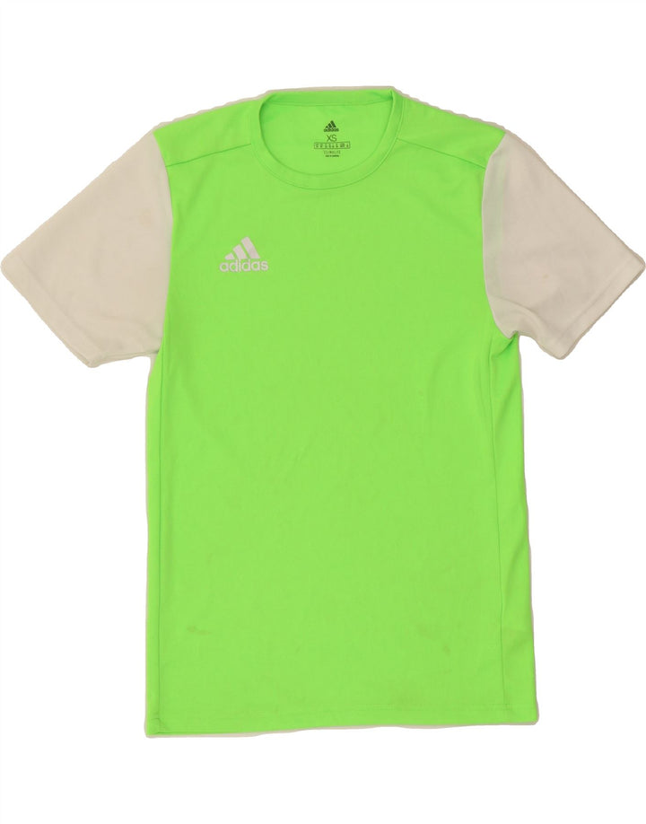 ADIDAS Mens Climalite T-Shirt Top XS Green Colourblock Polyester Vintage Adidas and Second-Hand Adidas from Messina Hembry 