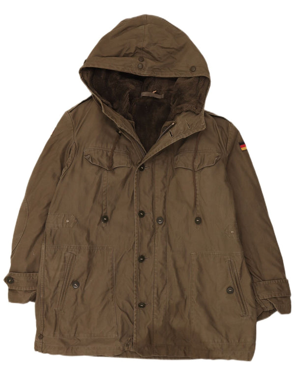 Vintage Herre Hætte Military Parka Jacket UK 40 Large Khaki