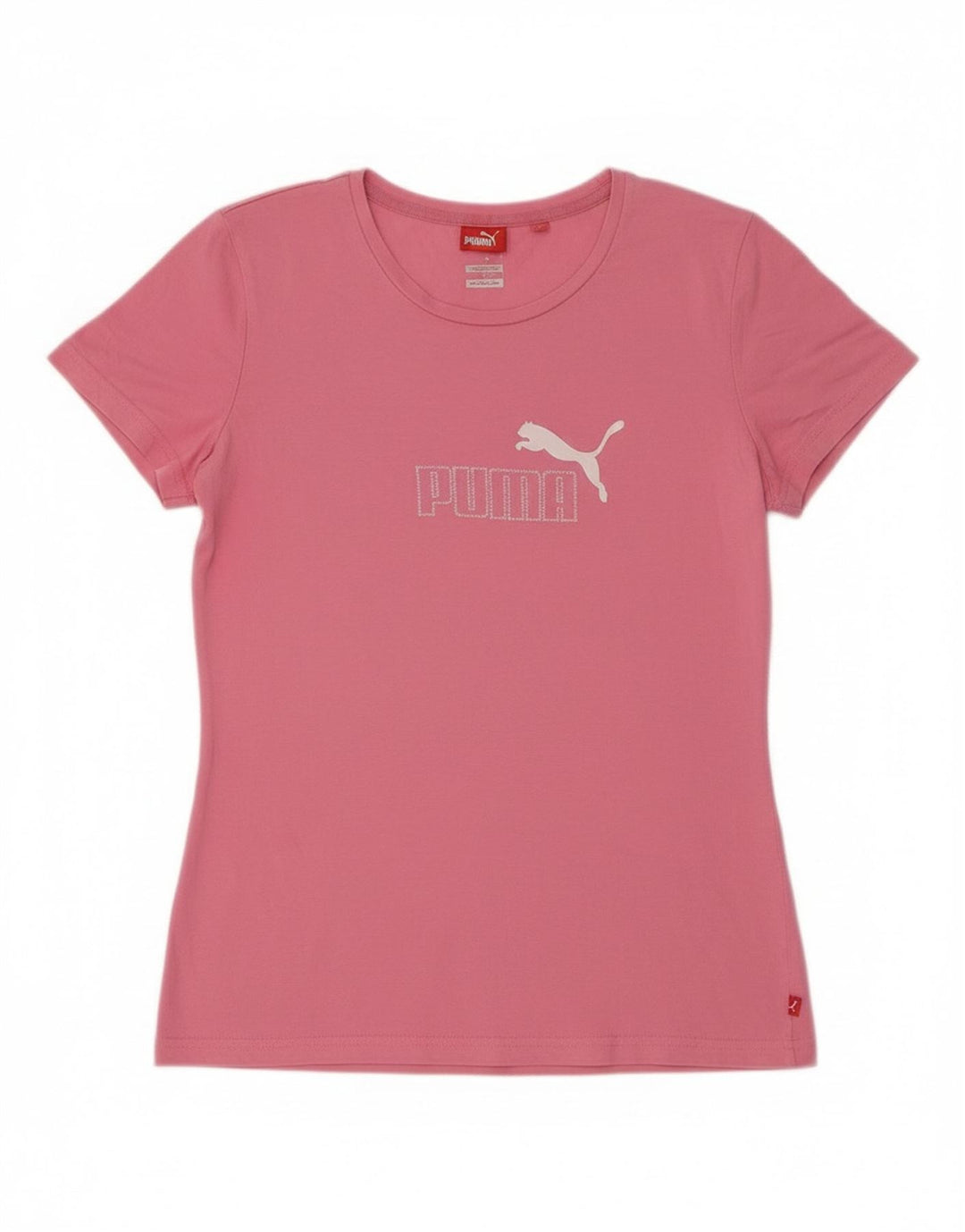 Puma Grafisk T-Shirt Top UK 14 Medium Pink