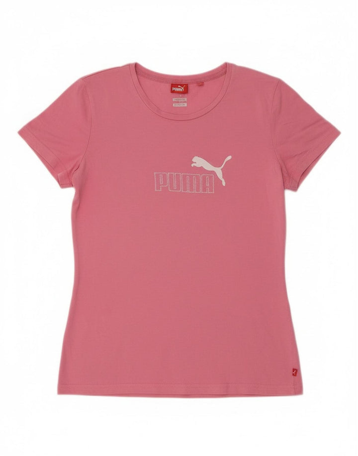 Puma Grafisk T-Shirt Top UK 14 Medium Pink
