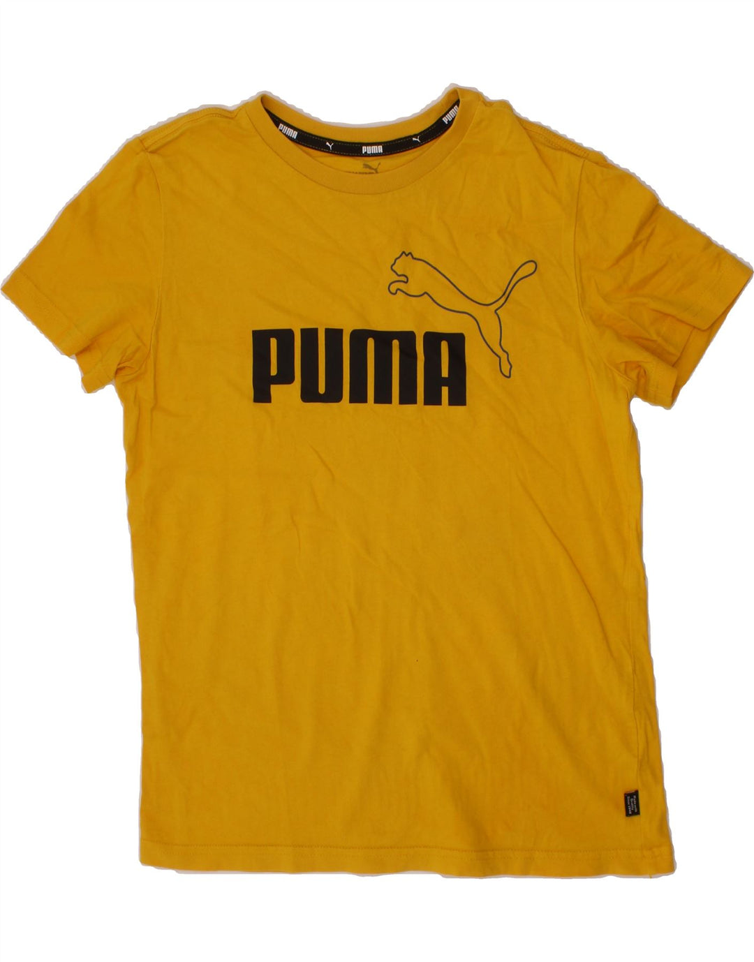 PUMA Boys Graphic T-Shirt Top 11-12 Years Yellow Vintage Puma and Second-Hand Puma from Messina Hembry 