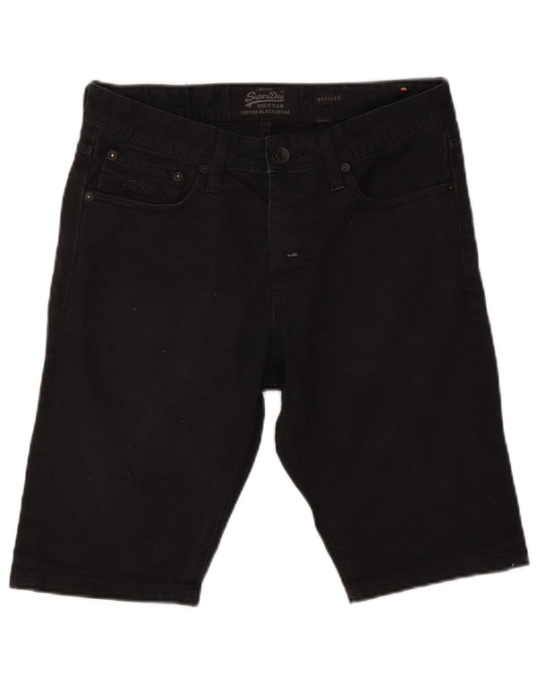 Superdry Mens Officer Denim Shorts Medium W32 Navy Blue Cotton