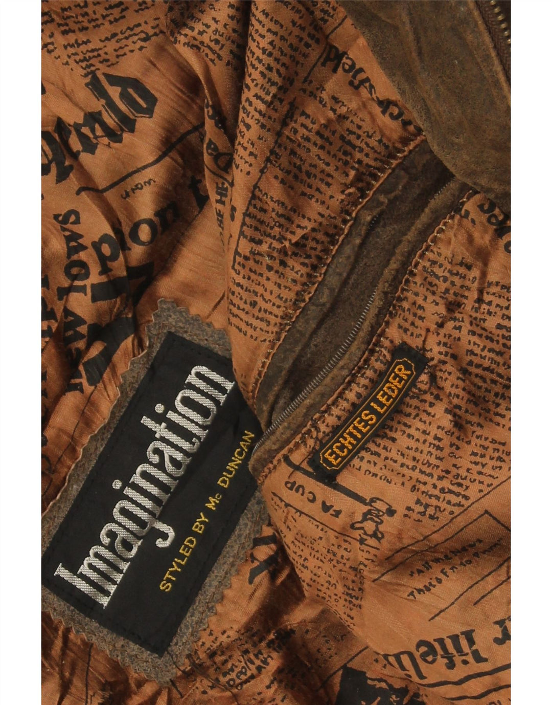 Vintage Herre Graphic Flight Aviator Jacket UK 38 Medium Brown