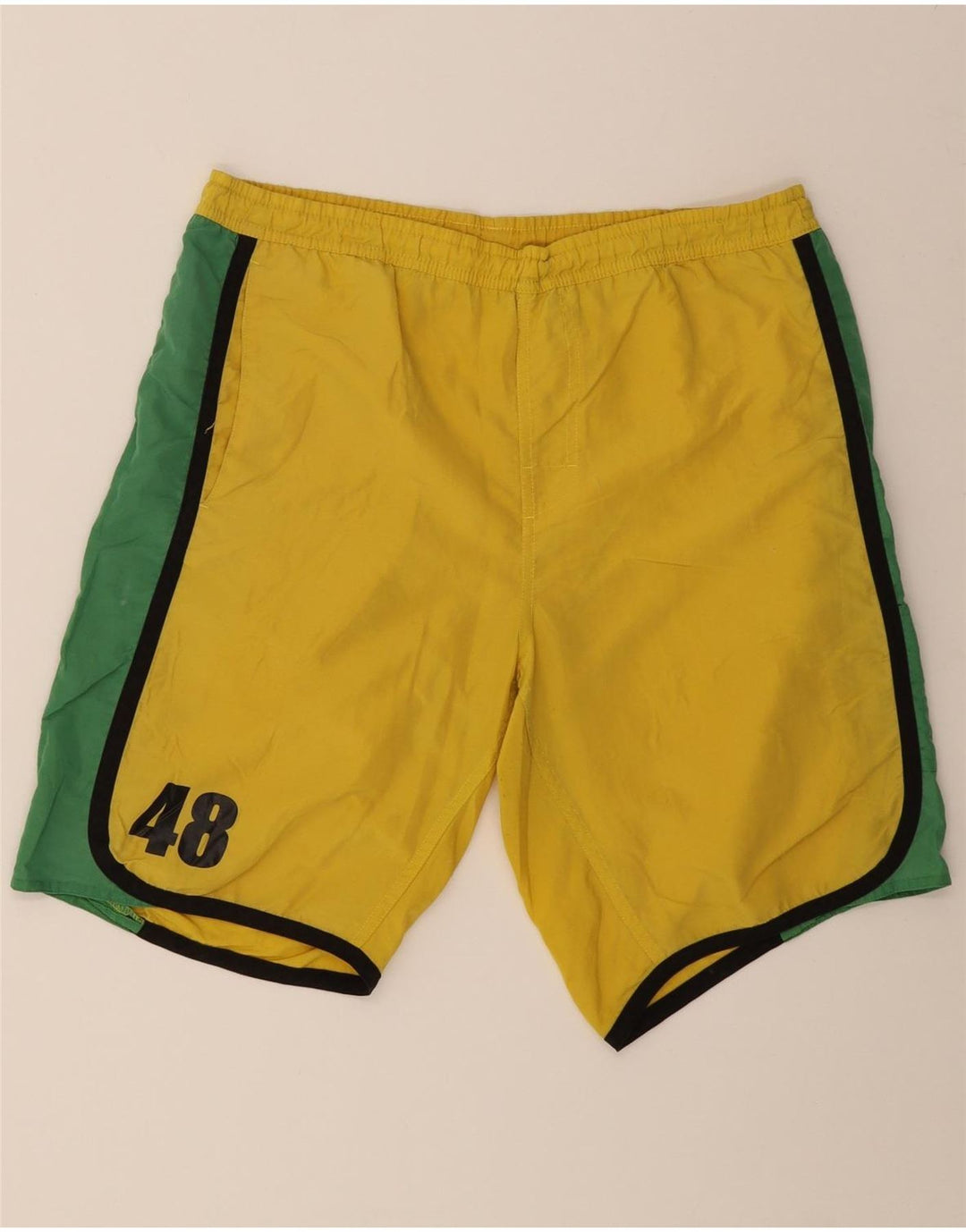 PUMA Mens Graphic Sport Shorts Small  Yellow Colourblock Nylon Vintage Puma and Second-Hand Puma from Messina Hembry 