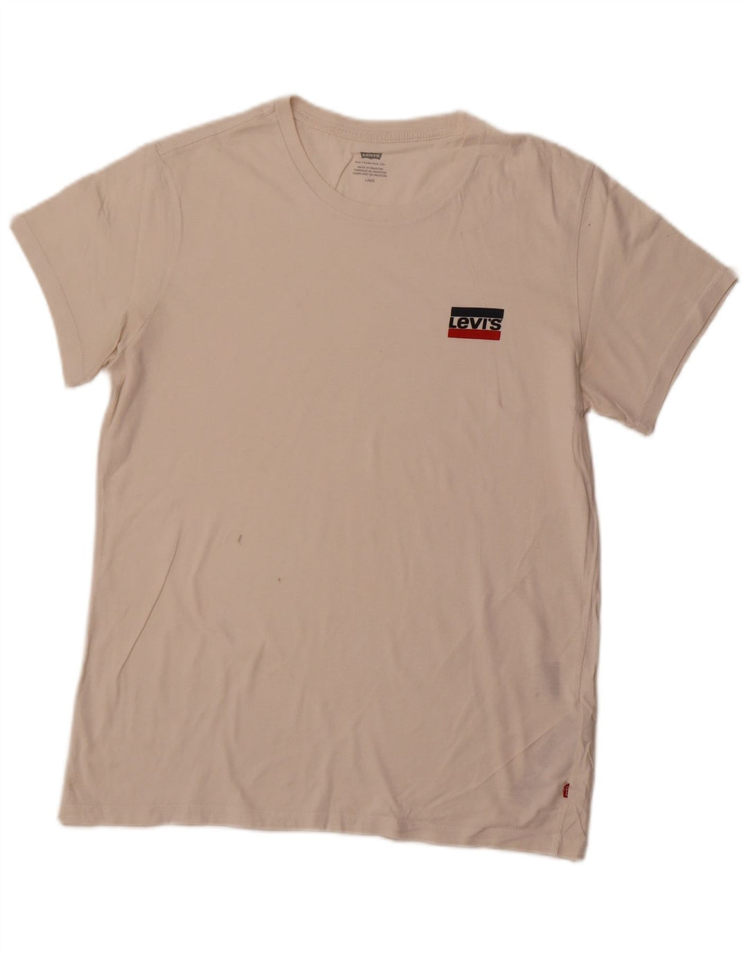 Levi's Herre T-Shirt Top Stor Hvid Bomuld